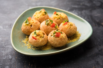 Sev puri - Indian snack and a type of chaat. Popular in Mumbai/pune from Maharashtra. it's a roadside food also served as a starter in restaurants