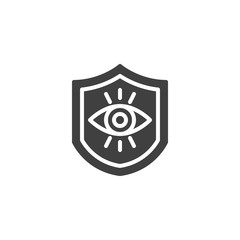 Vision insurance vector icon. filled flat sign for mobile concept and web design. Shield eye protection glyph icon. Symbol, logo illustration. Vector graphics