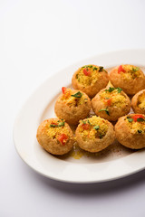 Sev puri - Indian snack and a type of chaat. Popular in Mumbai/pune from Maharashtra. it's a roadside food also served as a starter in restaurants