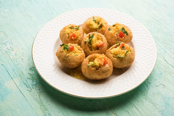Sev puri - Indian snack and a type of chaat. Popular in Mumbai/pune from Maharashtra. it's a roadside food also served as a starter in restaurants