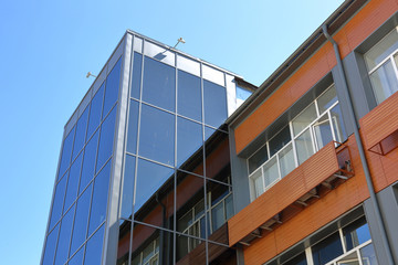 Glass business center facade in a modern european city