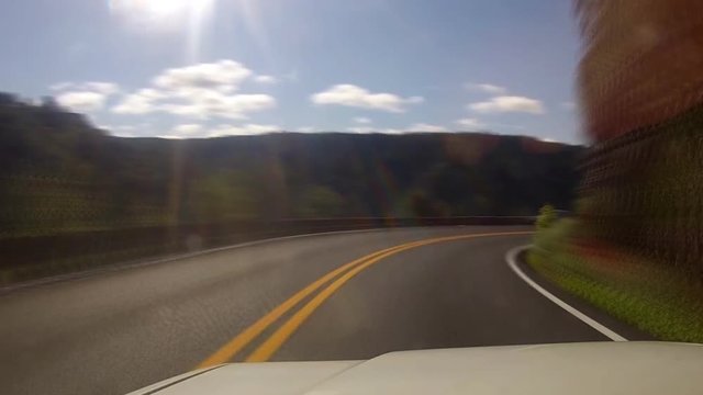 Driver Viewpoint Car On Arizona Hwy 89A Into Oak Creek Canyon Time Lapse 30.sec