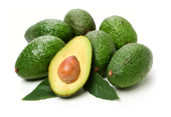 Avocado on a white background