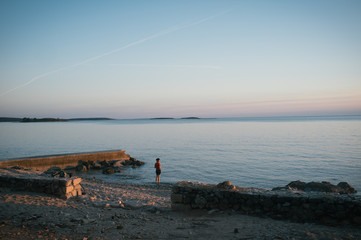 Returning from a bike trip just in time to catch the sunset