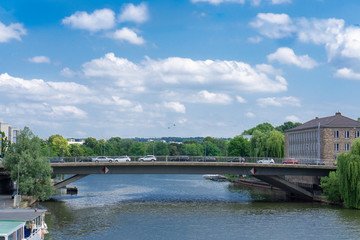 Fototapeta na wymiar Bridge over the river Fulda in Kassel, Germany