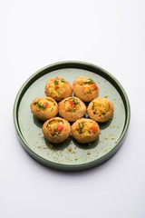 Sev puri - Indian snack and a type of chaat. Popular in Mumbai/pune from Maharashtra. it's a roadside food also served as a starter in restaurants