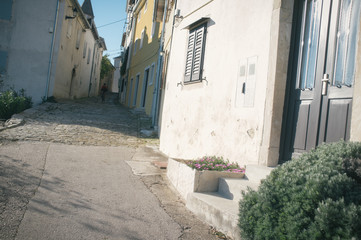 Fototapeta na wymiar Riding up and down the valleys in Istria, finding hidden places, old cities in the inland
