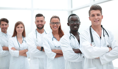 Fototapeta premium Young doctors looking at camera