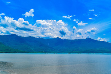 The lake is a large water source. Surrounded by land in Vietnam