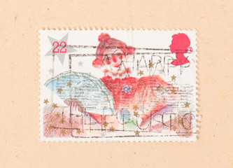JAPAN - CIRCA 1980: A stamp printed in Japan shows a happy woman, circa 1980