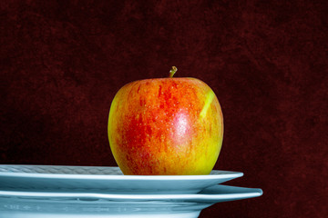 Apple on plate