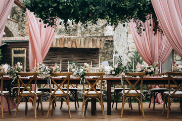 Wedding table settings and floral design