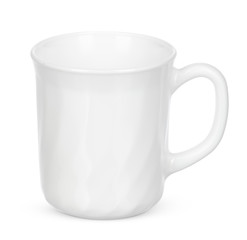 Empty white mug isolate on white background