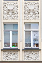 Fototapeta na wymiar Germany Thuringen, two beautiful windows of vintage building