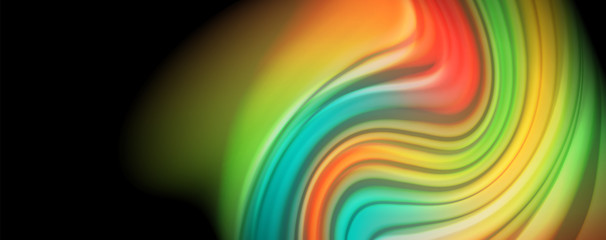 Flowing liquid colors - modern colorful flow poster. Wave liquid shapes. Art design for your design project