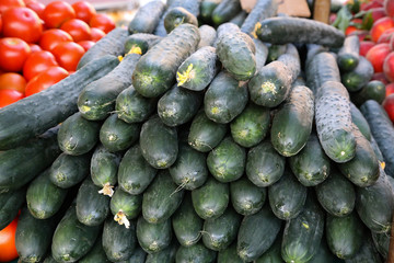 Various vegetables are sold at a bazaar in Croatia