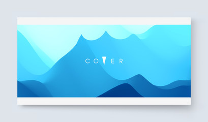 Cover design template. Landscape with mountains. Abstract background with color gradient. Applicable for placards, flyers, banners, book covers, brochures, planners and notebooks. Vector illustration.