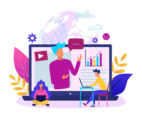 Concept of online education modern vector illustration. Easy to edit and customize.