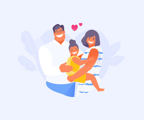 Hugging family vector