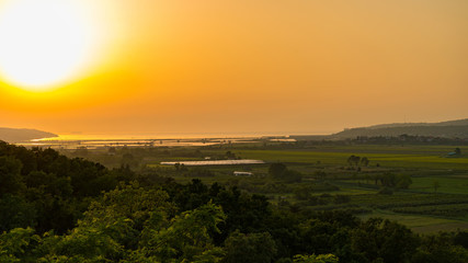 Croatia coastline sunset in June