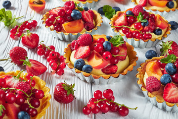 close-up of fresh summer tartls, top view