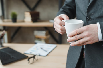 Business man working in a office desktop