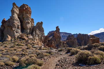 Teide National Park Roques de Garcia in Tenerife at Canary Islands