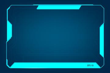 Technology frame on dark blue background.