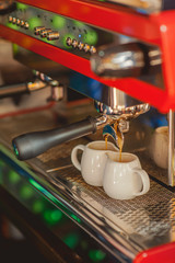 making coffee on a coffee machine