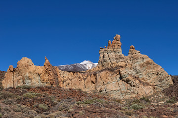 Teide National Park Roques de Garcia in Tenerife at Canary Islands