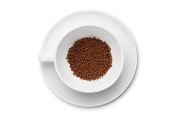 coffee cup top view  isolated on white background.
