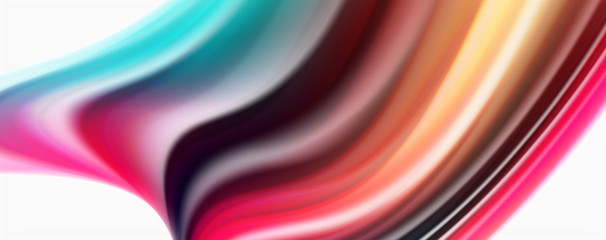 Modern techno Fluid color flow on white colorful poste. Art for your design