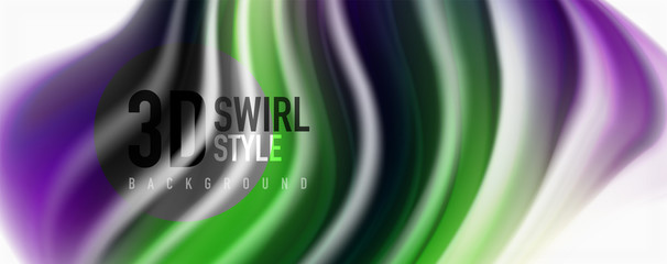 Color flowing waves, liquid conceptual abstract background