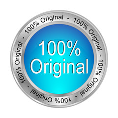 100% Original button - 3D illustration
