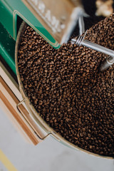 Roasting Coffee Beans in vintage roaster