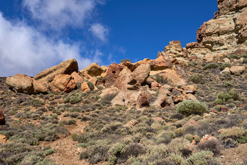 Teide National Park Roques de Garcia in Tenerife at Canary Islands