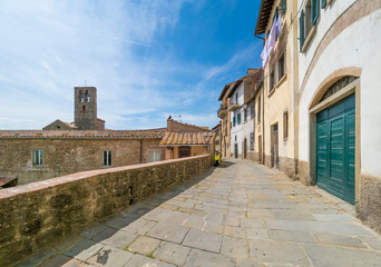 Cortona (Italy) - The awesome historical center of the medieval and renaissance city on the hill, Tuscany region, province of Arezzo, during the spring