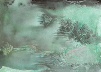 Abstract background, hand-painted texture, watercolor painting, splashes, drops of paint, paint smears. Design for backgrounds, wallpapers, covers and packaging.