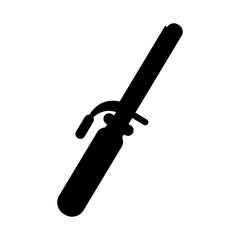 Black and white hair curling iron silhouette