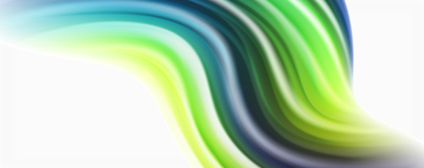 Modern Liquid color flow on white - colorful flow poster. Techno Wave Liquid shape in white color background. Design for your design project