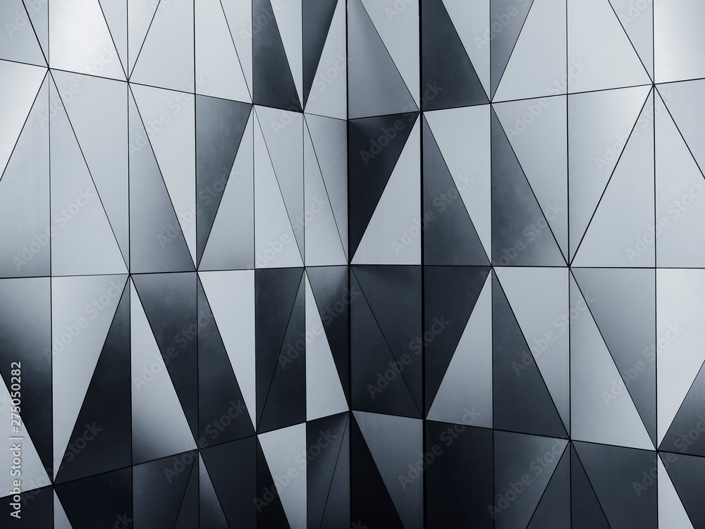 Poster geometric wall pattern silver reflection modern background architecture details