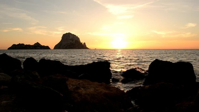 Sunset in Es Vedra from the Ibiza hort bay