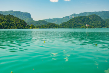 gorgeous Lake Bled in Slovenia at summer time June