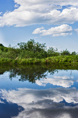 landscape with lake and clouds