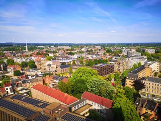 Hasselt city center skyline during summer