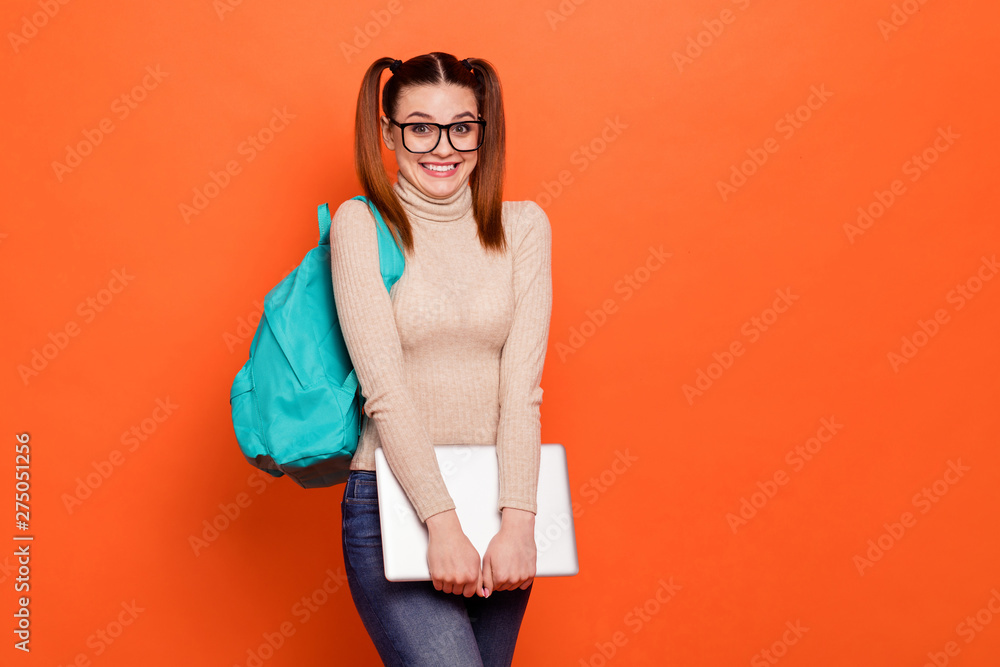 Sticker close up photo beautiful amazing she her lady pretty hairdo hold hand arm notebook cunning expressio