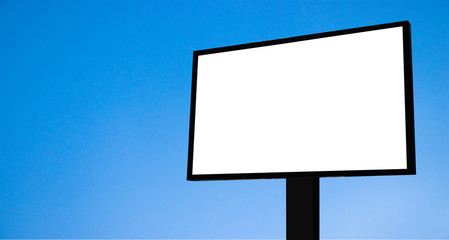 Fototapeta premium billboard blank mockup and template empty frame for logo or text on exterior street advertising poster screen city background, modern flat style, outdoor banner advertisement