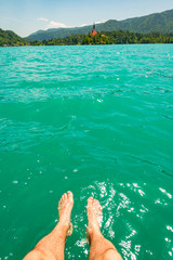 gorgeous Lake Bled in Slovenia at summer time June