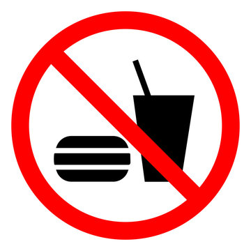 No Eating Or Drinking Symbol Sign, Vector Illustration, Isolate On White Background Label .EPS10