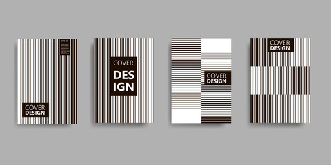 Minimal monochrome covers design. Geometric halftone patterns. Vector illustration Eps 10